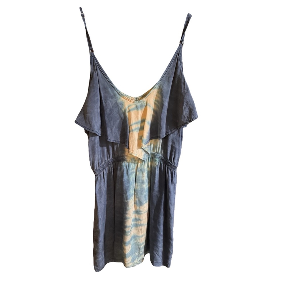 Gypsy 05 100% Silk Tie Dye Mini Dress Boho Bohemian Ruffle